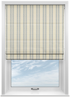 Trellis Prints, Noble Stripe Raffs Blue - Roman Blind